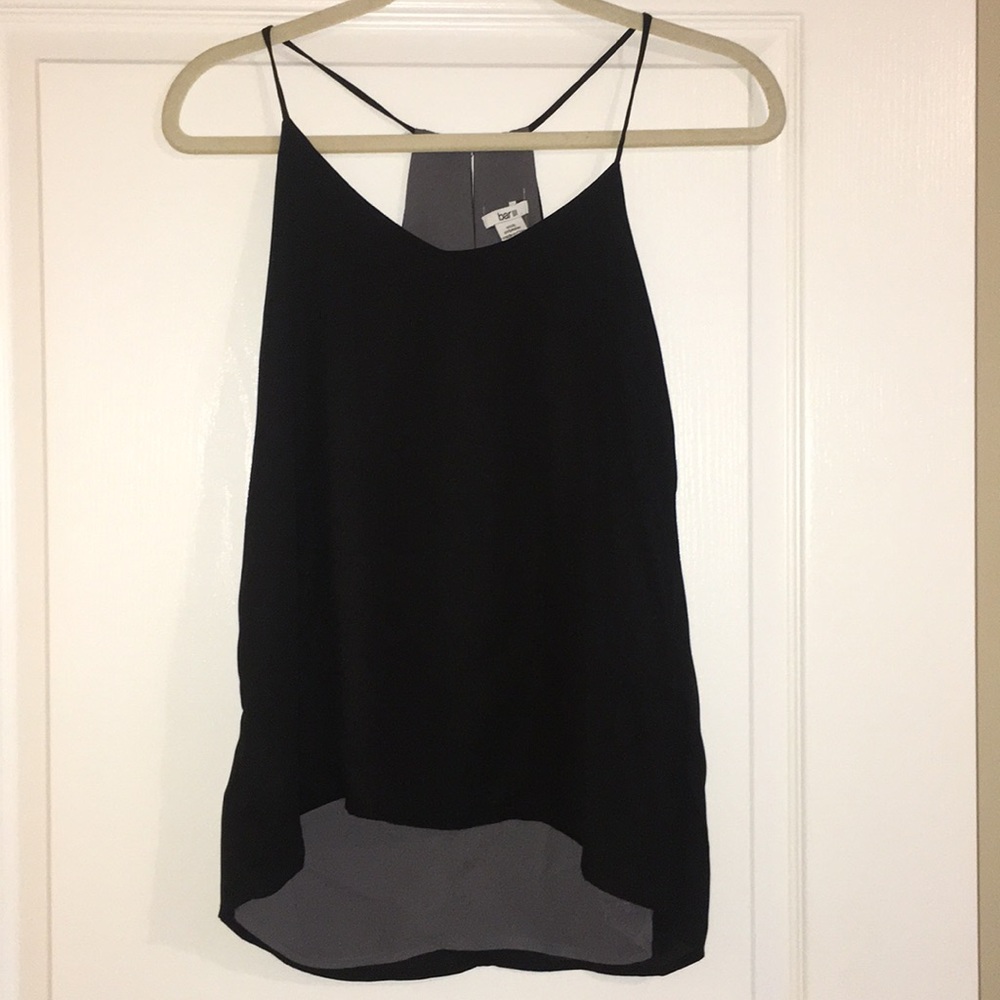 Racer back tank, reversible black and grey
